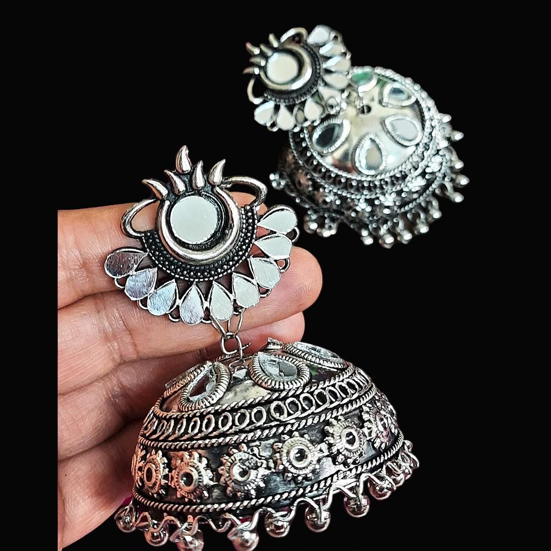 Oxidized Silver Plated Handmade Peacock Jhumka Jhumki Earrings jewelry  Women#PBM | eBay